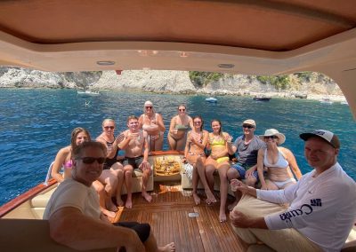 group of eleven friends on a private boat, Ischia